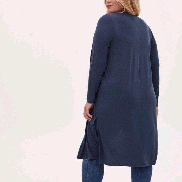 Torrid Cardigan Duster Lightweight Stretchy Slinky Flattering Comfortable 12 - Picture 2 of 12